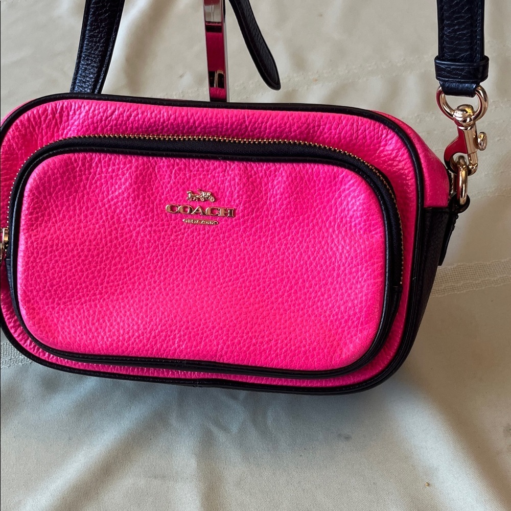 Coach Fuchsia and Black Crossbody Bag - Picture 12 of 13